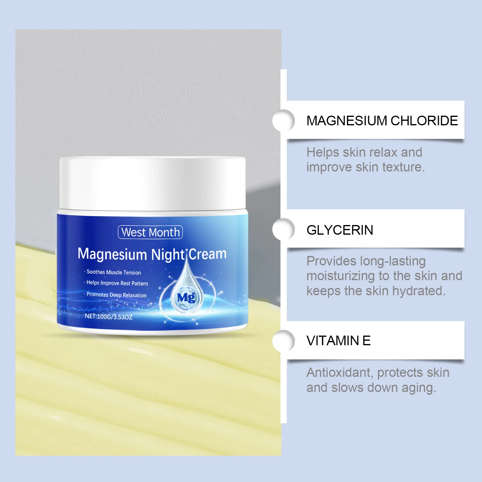 Magnesium Sleep Cream 100g for Relaxation & Improved Sleep Quality 8 magnesium sleep cream 100g wes zwt78kmp desc 8