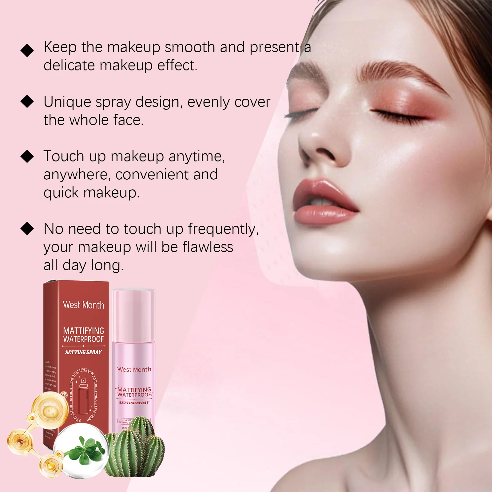 Mattifying Waterproof Setting Spray 60ml with Hyaluronic Acid & Vitamin E for Long-Lasting Makeup 5 mattifying waterproof setting spray 60ml wes c3hmjbxg desc 5