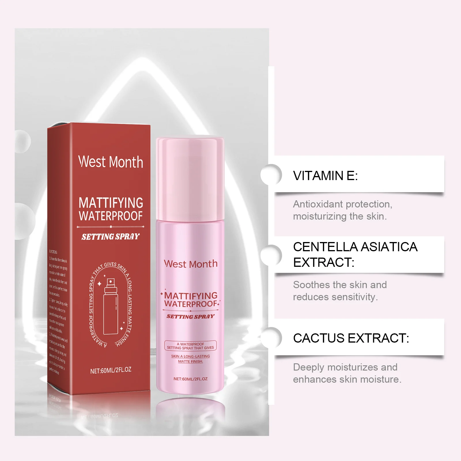 Mattifying Waterproof Setting Spray 60ml with Hyaluronic Acid & Vitamin E for Long-Lasting Makeup 8 mattifying waterproof setting spray 60ml wes c3hmjbxg desc 8