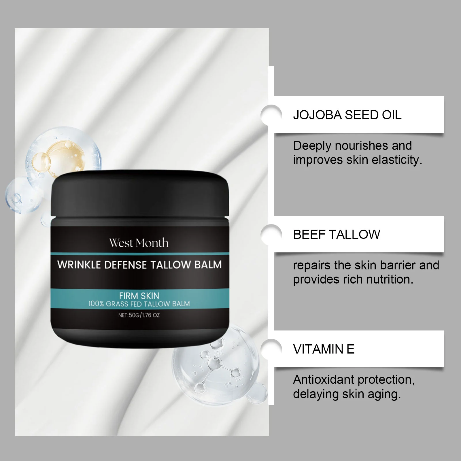 Men's Tallow Balm Face Moisturizer Hydrating Cream for Men 50g 8 mens tallow balm face moisturizer hydrating cream 50g wes nuqdmp95 desc 8