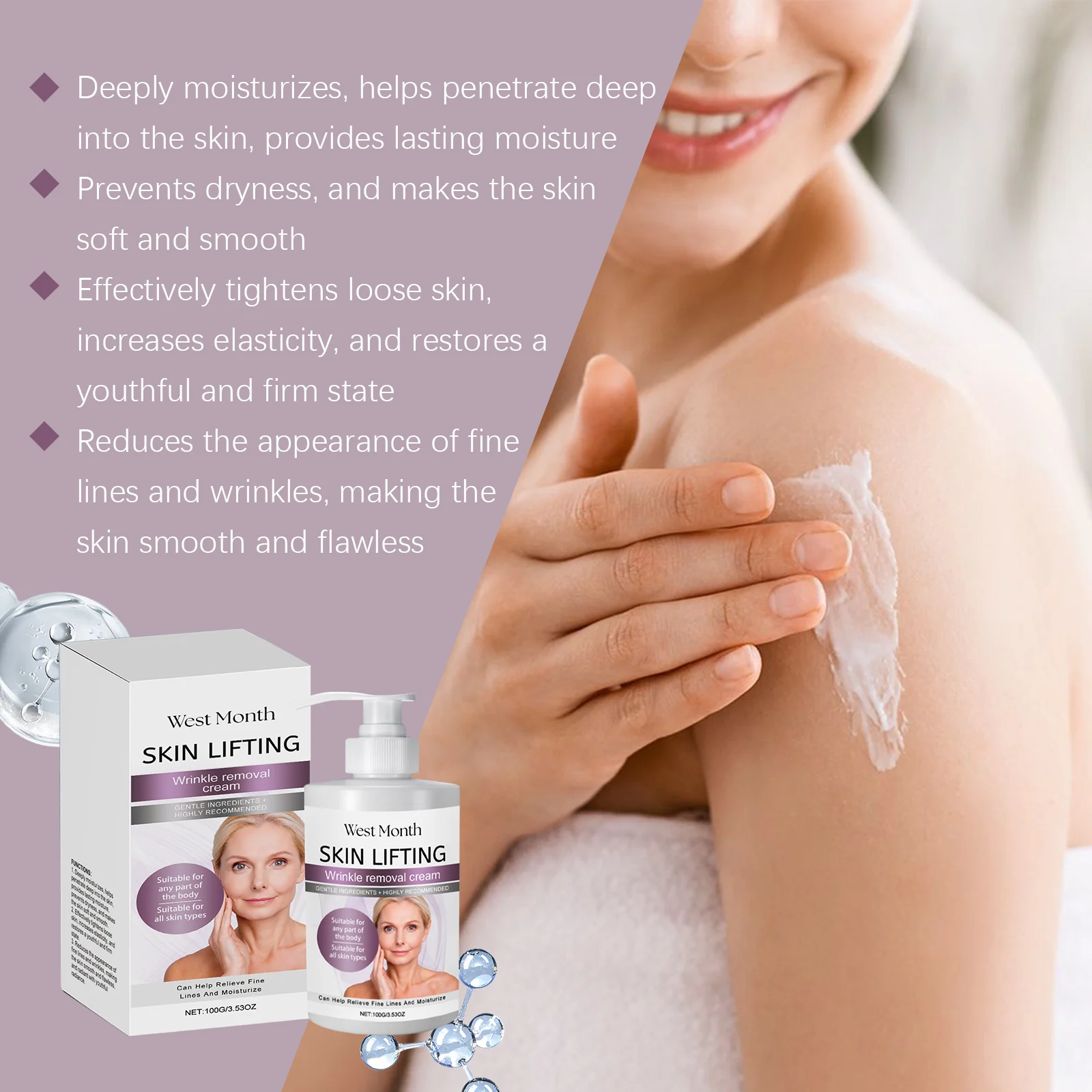 West Month Moisturizing Body Cream - Firming, Wrinkle Reducing, Deep Hydration 5 moisturizing body cream wes zxs3cezj desc 5