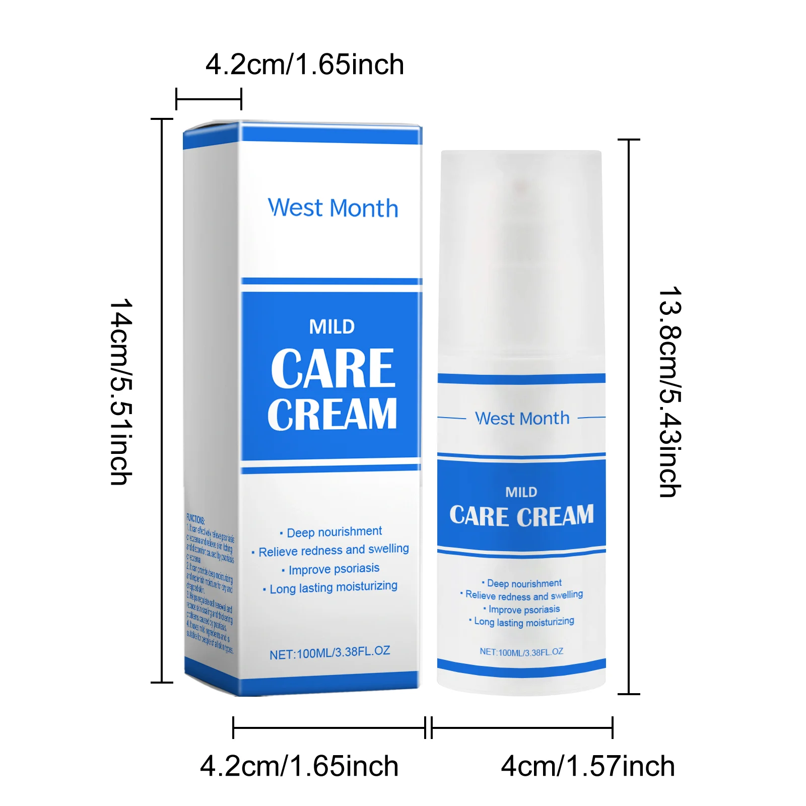 West Month Mild Care Cream - Skin Nourishing & Psoriasis Relief Cream - 100ml 1 moisturizing skin care cream wes 88rg6d8q desc 1