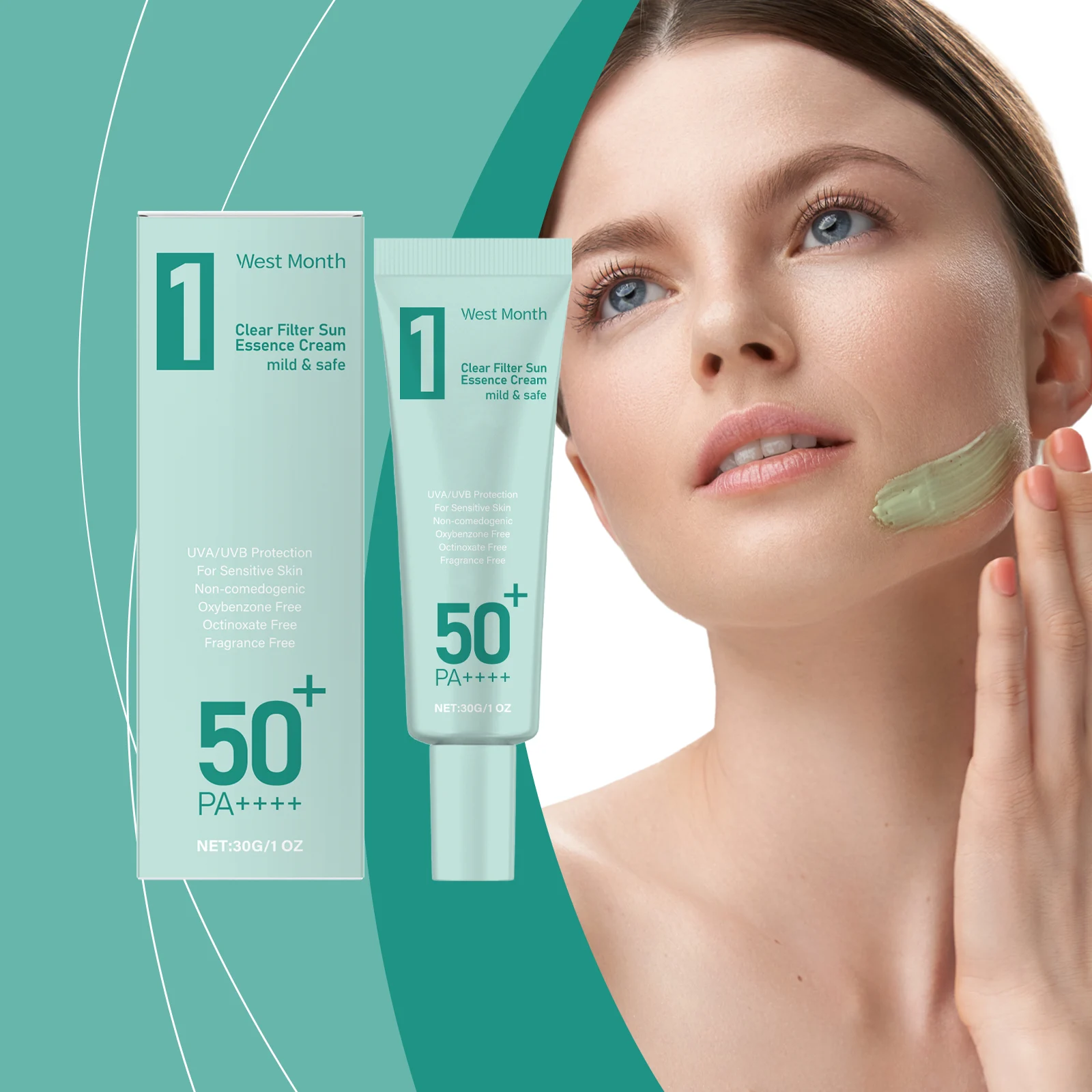 Moisturizing Sunscreen Face Cream with SPF & Titanium Dioxide 30g 2 moisturizing sunscreen face cream spf titanium dioxide 30g wes n5d8x6rm desc 2