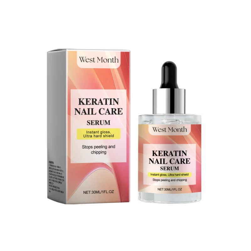 West Month Nail Care Serum in a 30ml bottle with brush applicator for strengthening, protecting, and promoting nail growth