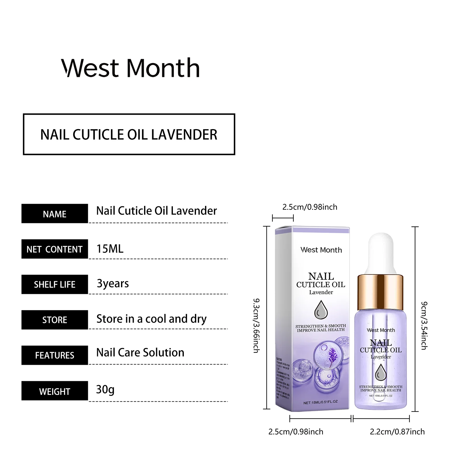 Nail Cuticle Oil Lavender Strengthen & Smooth 15ml 1 nail cuticle oil lavender strengthen smooth 15ml wes tqfgewtn desc 1