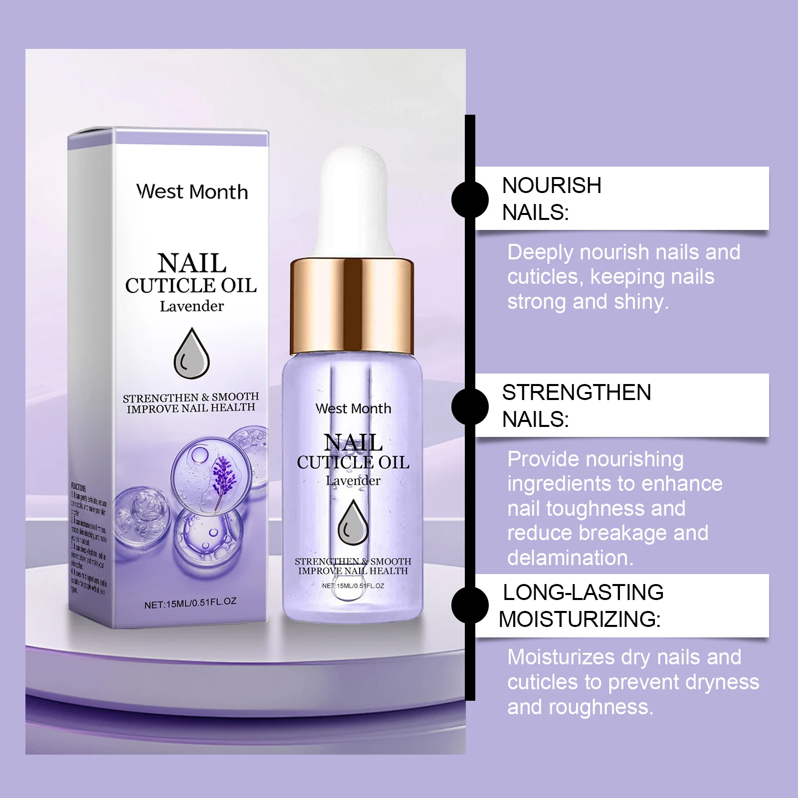 Nail Cuticle Oil Lavender Strengthen & Smooth 15ml 8 nail cuticle oil lavender strengthen smooth 15ml wes tqfgewtn desc 8