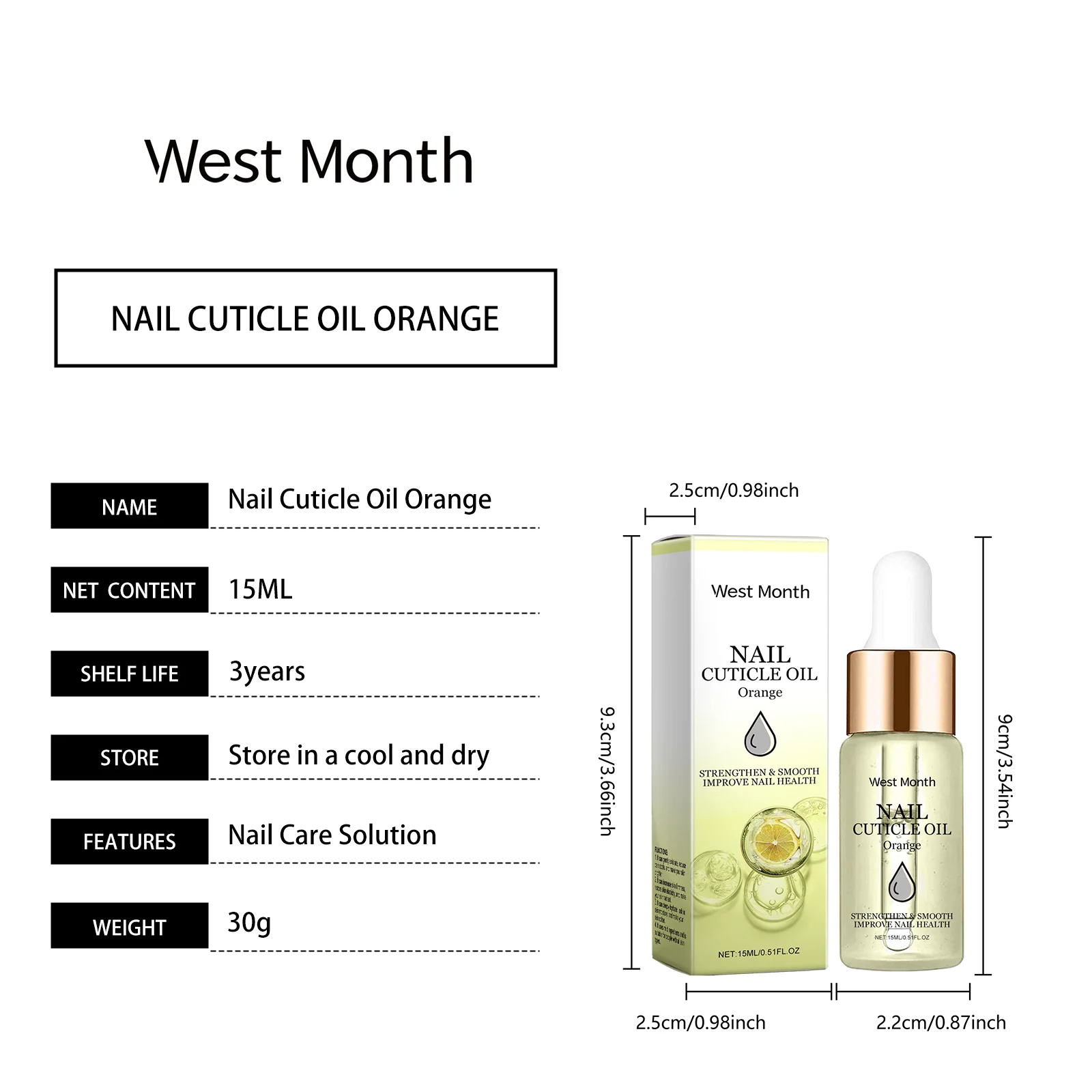 Nail Cuticle Oil 15ml for Strengthening, Smoothing & Nail Health Care 1 nail cuticle oil strengthening smoothing care 15ml wes j9zhbq57 desc 1