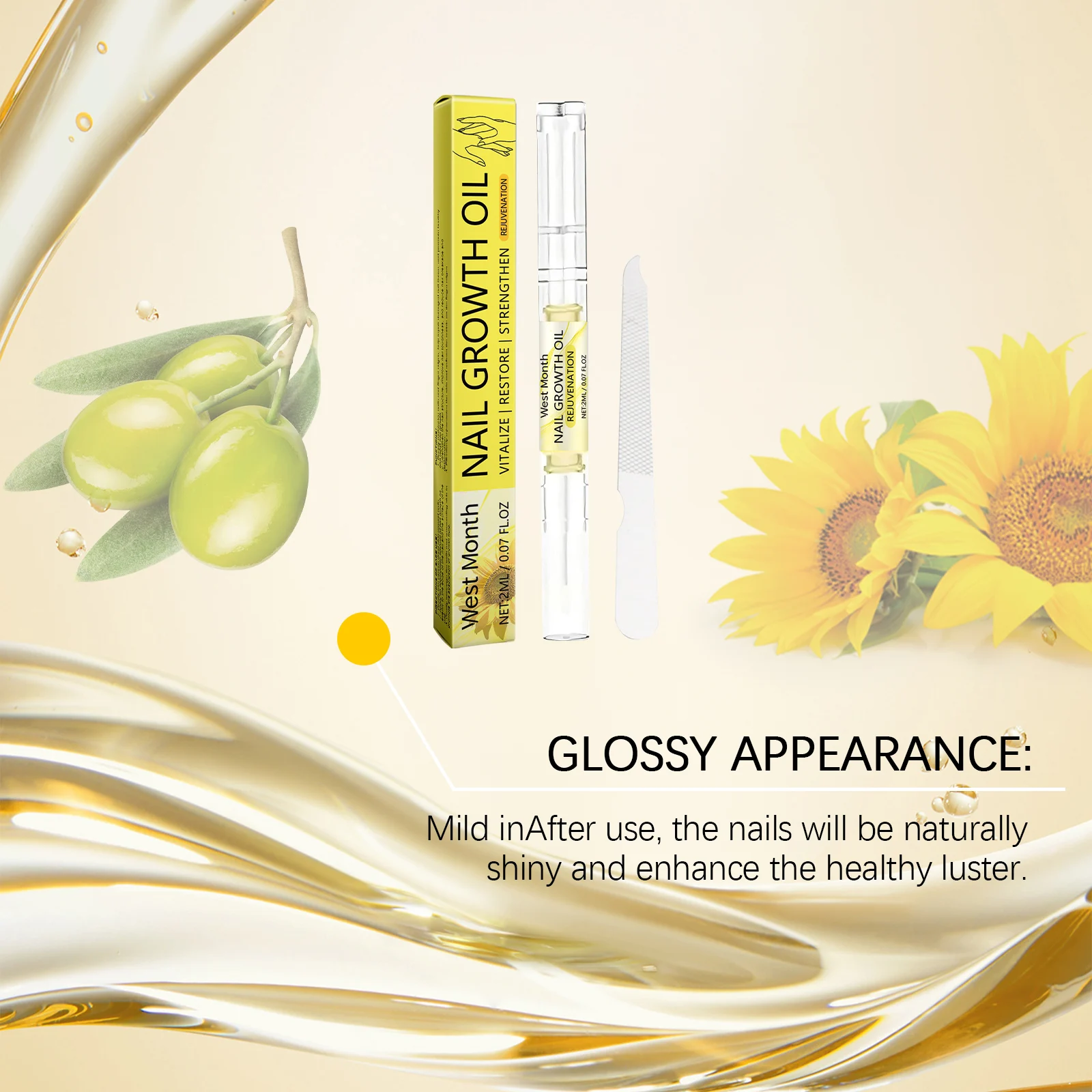 Nail Repair Pen Nail Care Cuticle Treatment with Grapeseed Oil & Vitamin E 8 nail repair pen cuticle oil growth treatment wes p28g33wk desc 8