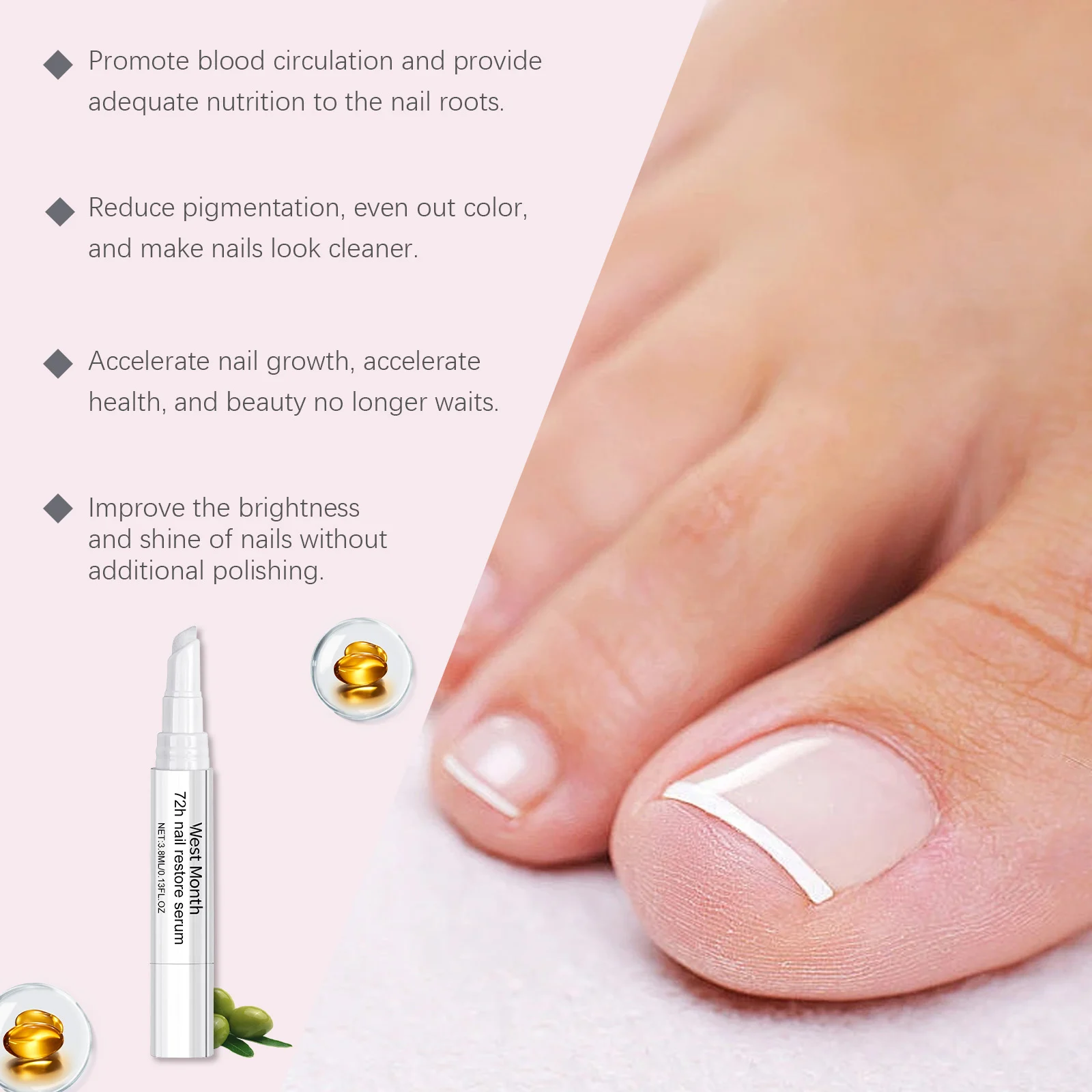 West Month 72H Nail Restore Serum - Strengthen & Nourish Nails with Plant Essence 8 nail restore serum pen wes b6z6e3z4 desc 8
