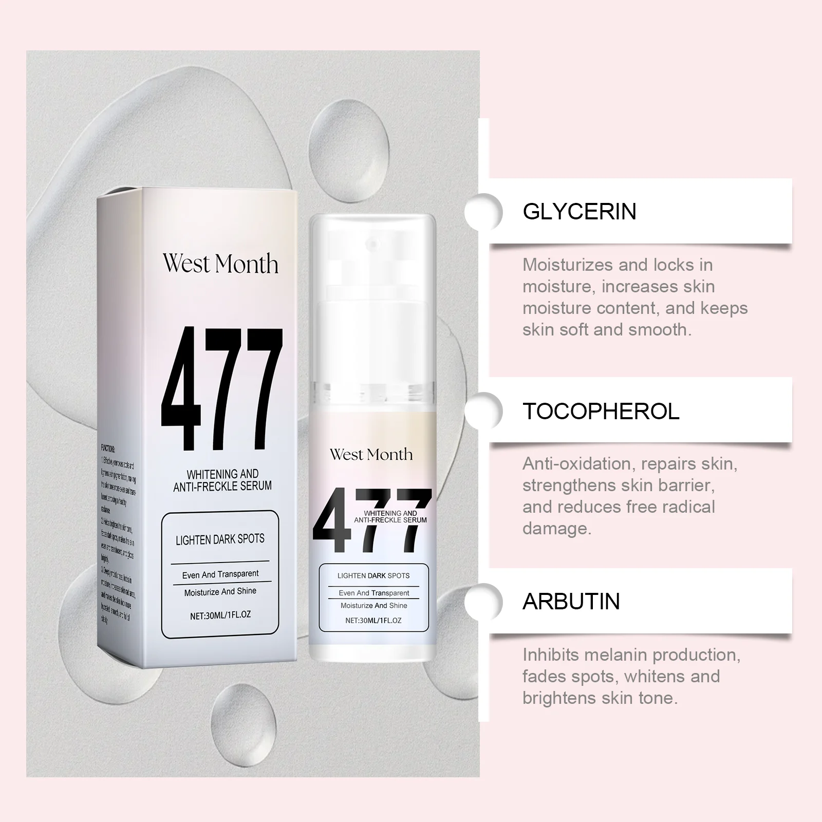Niacinamide Serum 30ml for Brightening, Moisturizing & Even Skin Tone 8 niacinamide facial serum 30ml wes kjmhzdvw desc 8