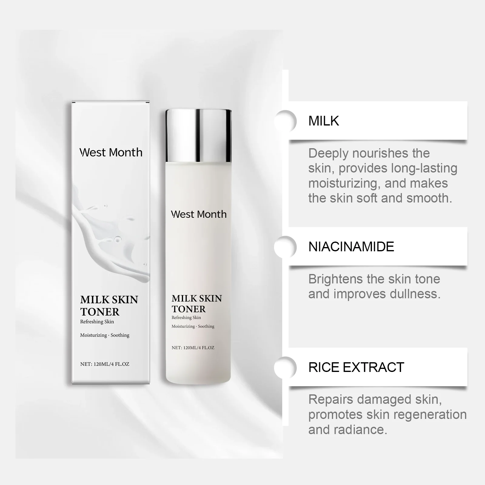 Niacinamide Toner for Brightening and Hydrating Skin 120ml 5 niacinamide milk skin toner 120ml wes j8ee2yw5 desc 5