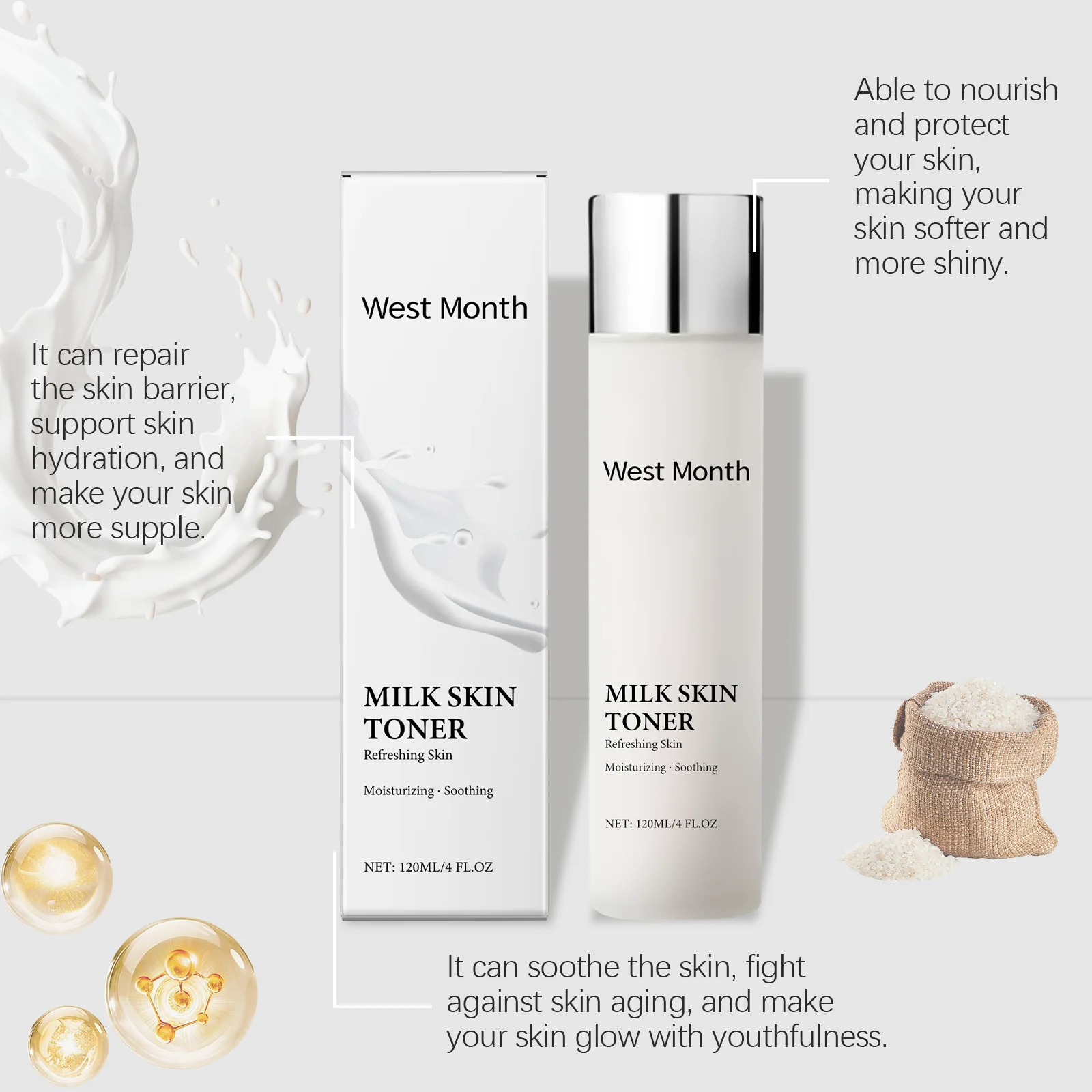 Niacinamide Toner for Brightening and Hydrating Skin 120ml 6 niacinamide milk skin toner 120ml wes j8ee2yw5 desc 6