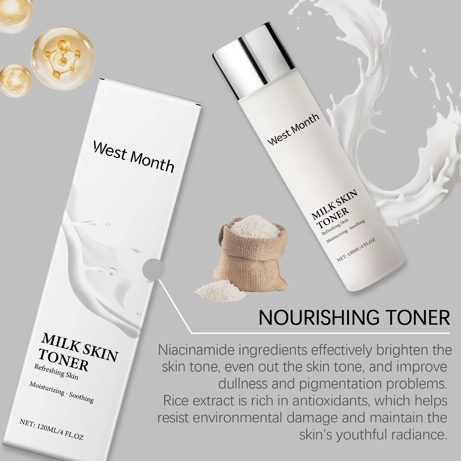 Niacinamide Toner for Brightening and Hydrating Skin 120ml 8 niacinamide milk skin toner 120ml wes j8ee2yw5 desc 8