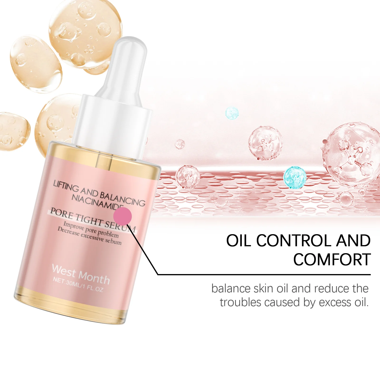 Niacinamide Pore Tightening Serum Hydrating Moisturizing Oil Control Reduce Blackheads 30ml 8 niacinamide pore tightening serum 30ml wes 9g75ydcw desc 8