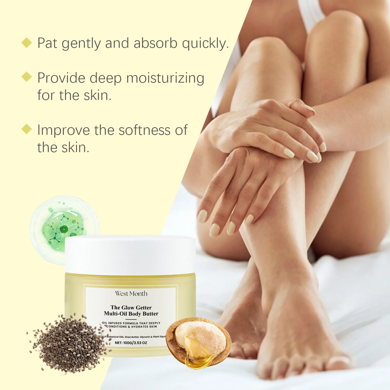 West Month Multi-Oil Body Butter - Nourishing, Firming & Hydrating for Dry Skin 5 nourishing firming body butter wes jdzngy9x desc 5