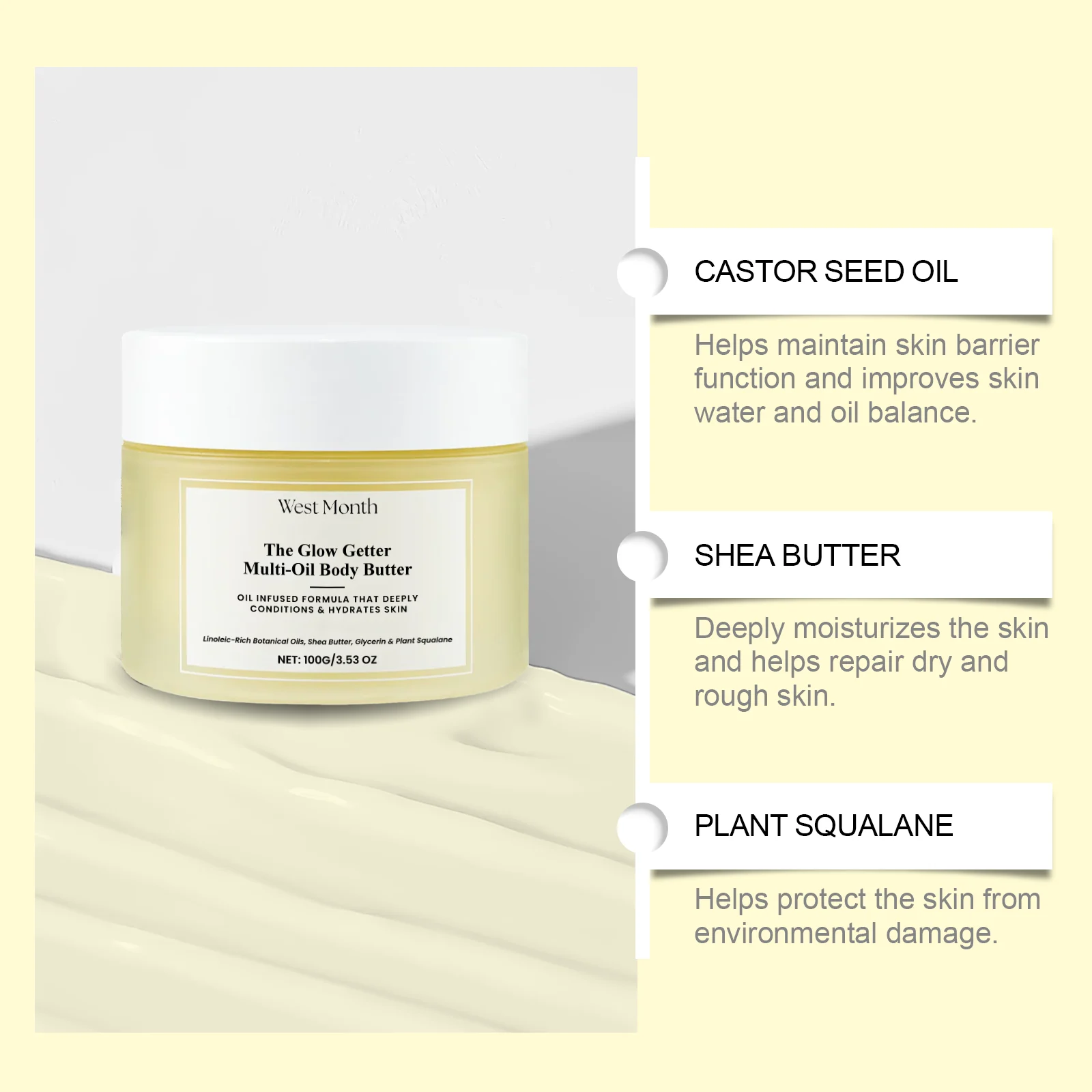 West Month Multi-Oil Body Butter - Nourishing, Firming & Hydrating for Dry Skin 8 nourishing firming body butter wes jdzngy9x desc 8