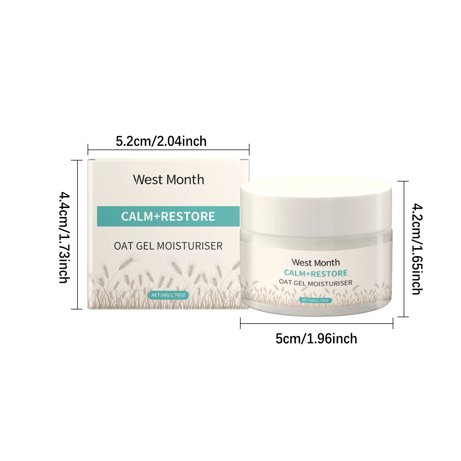 Oat Gel Moisturizer Deeply Hydrating Cream for Dry Skin 50g 1 oat gel moisturizer hydrating cream 50g wes mgsu7q2b desc 1