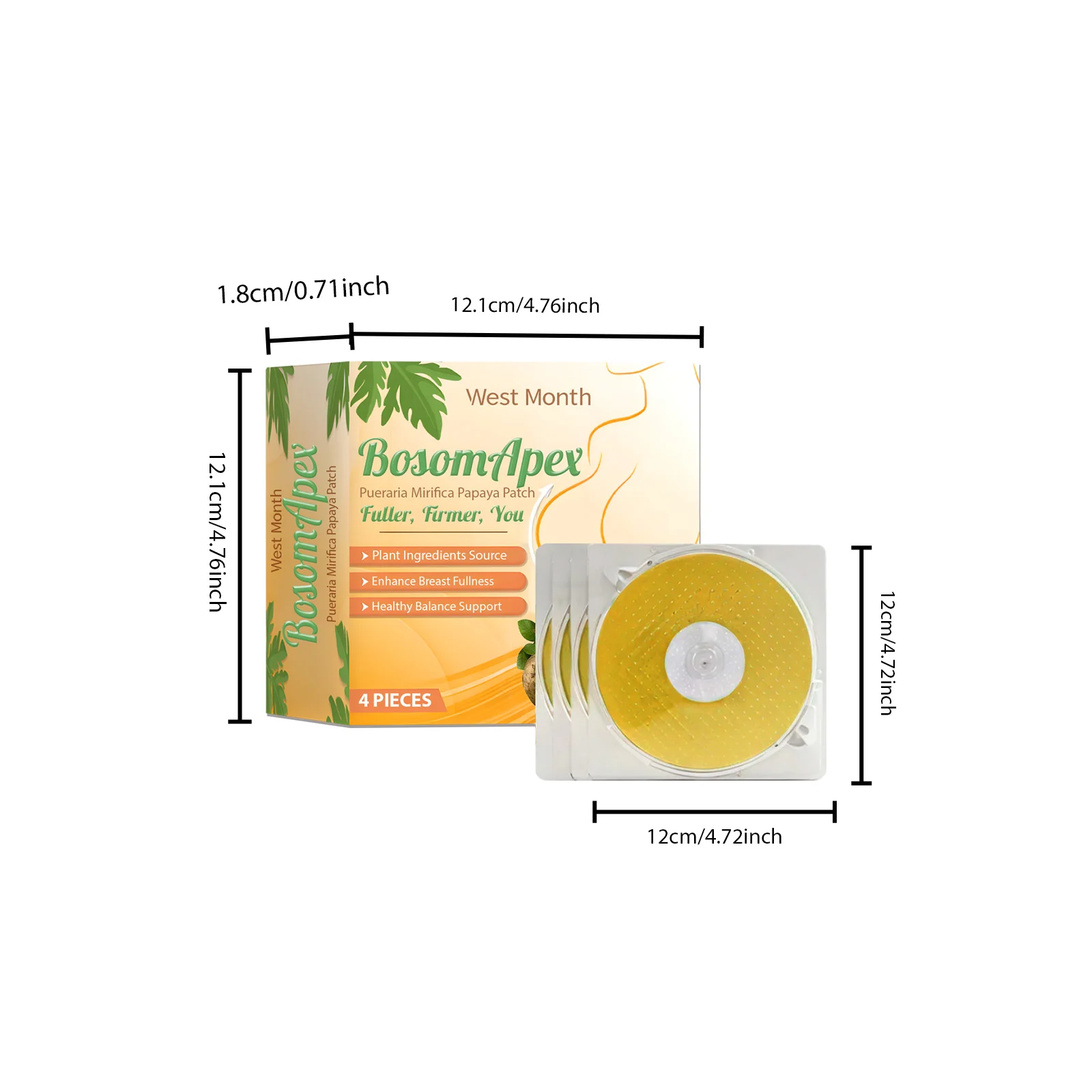 Papaya Breast Firming Patch Moisturize & Tighten Chest Skin Enhance Curves Breast Care 1 papaya breast firming patch moisturize tighten chest skin wes yh8r7jrn desc 1