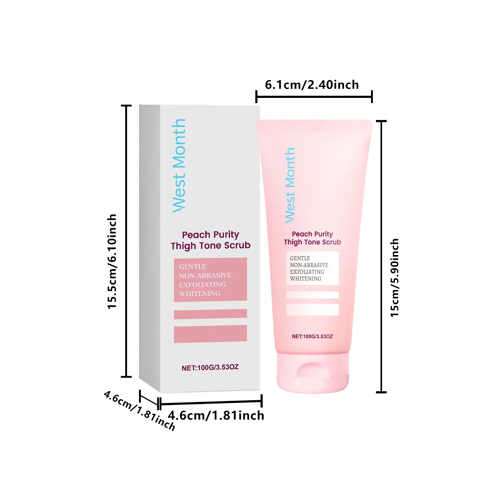 West Month Peach Purity Thigh Tone Scrub Gentle Exfoliating & Whitening 1 peach purity thigh tone scrub wes nd4xn8y7 desc 1