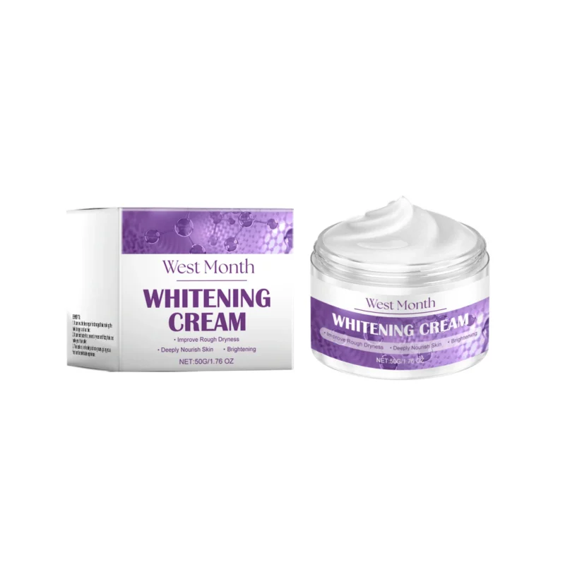 West Month Peptide Moisturizing Cream in a sleek 50g jar, designed to deeply hydrate and brighten skin for a radiant complexion.
