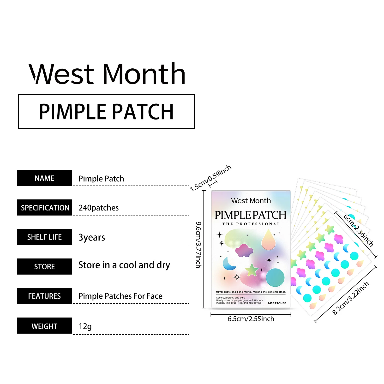 Pimple Patches for Face Color Concealing Acne Stickers with Antioxidant Care 240 Patches 1 pimple patches color concealing acne stickers 240 patches wes fusvaf73 desc 1