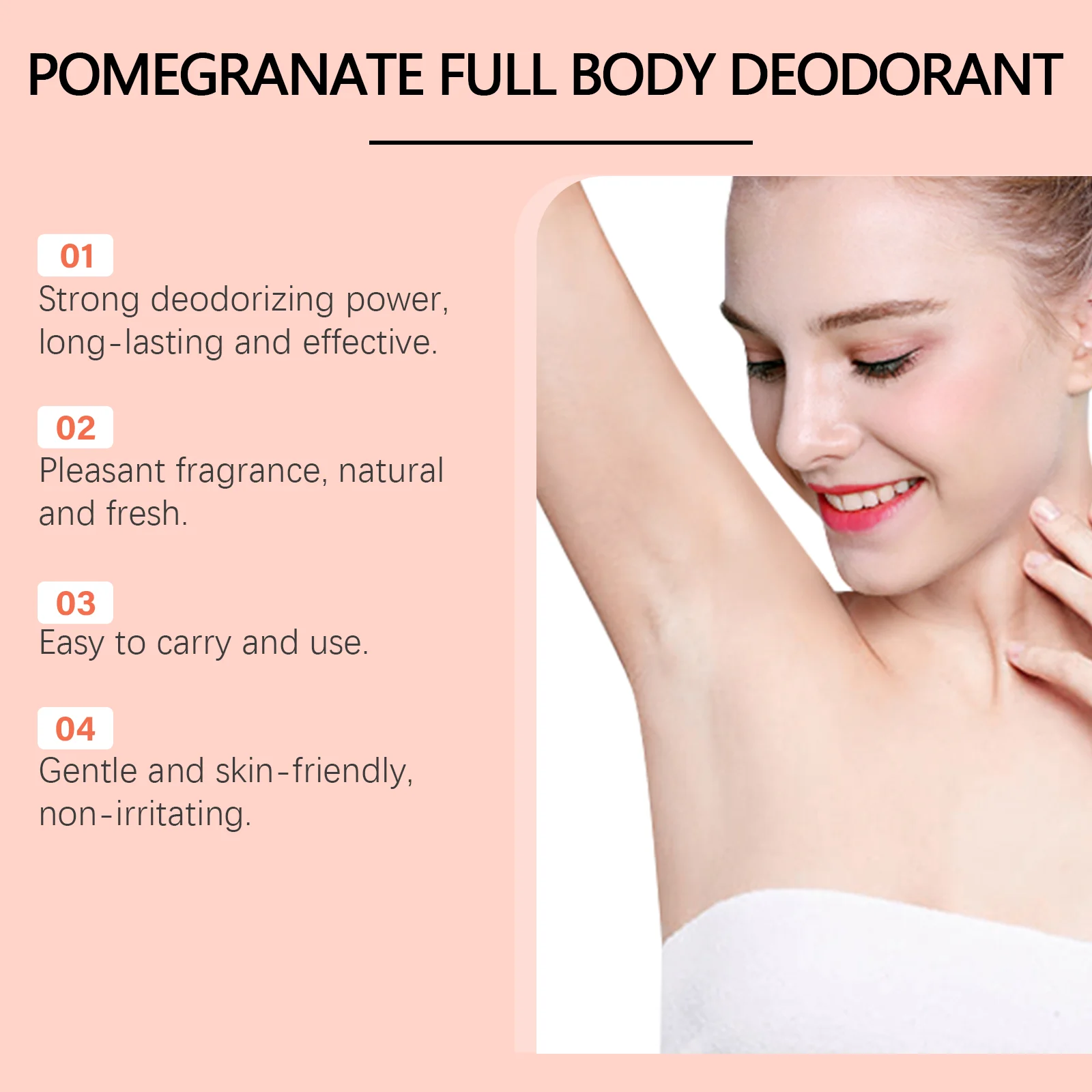 Pomegranate Full Body Deodorant Stick 72HR Odor Control 30g 6 pomegranate full body deodorant stick 30g wes hu3fm52g desc 6