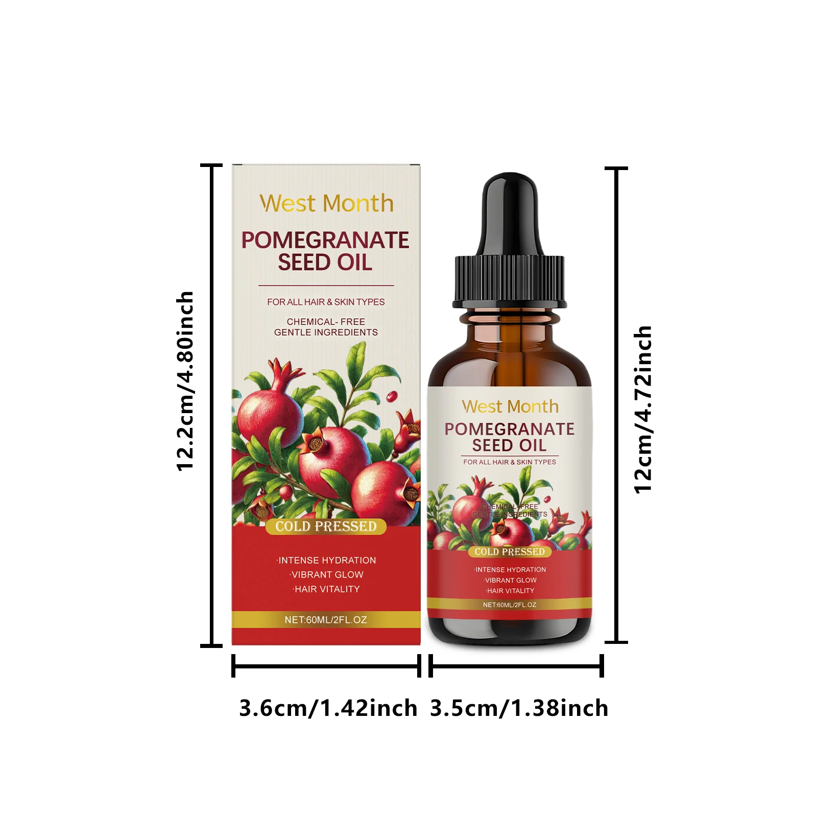 West Month Pomegranate Seed Oil Nourishing Body & Hair Care Oil for All Skin Types 1 pomegranate seed oil wes 3qjc377z desc 1