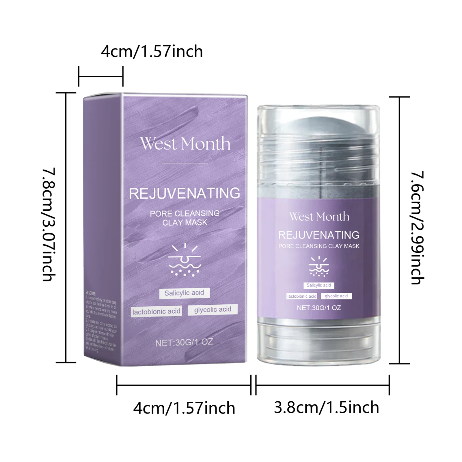 Pore Cleansing Clay Mask Stick 30g for Deep Cleansing and Brightening with Salicylic Acid 1 pore cleansing clay mask stick 30g wes mybv7bwa desc 1