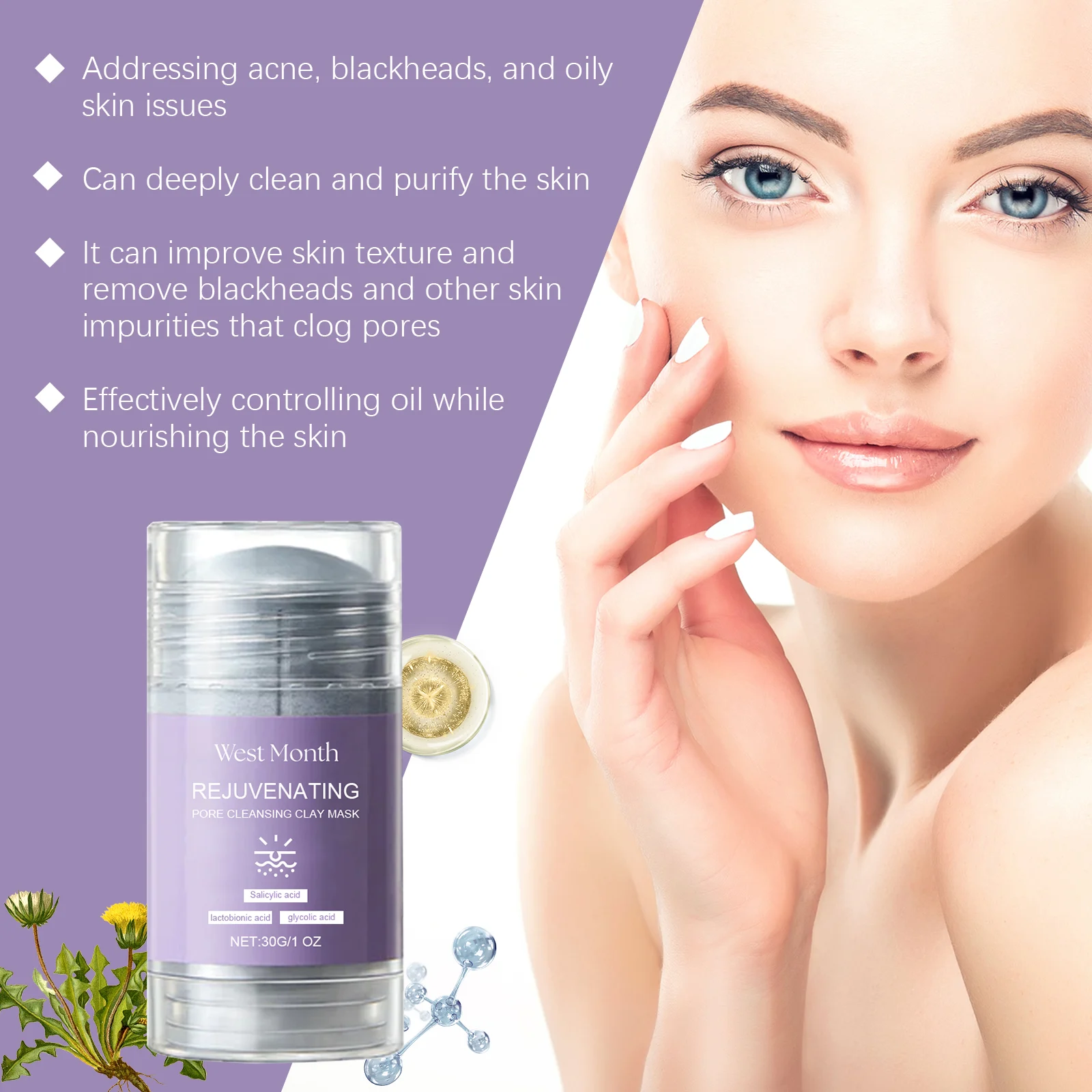 Pore Cleansing Clay Mask Stick 30g for Deep Cleansing and Brightening with Salicylic Acid 5 pore cleansing clay mask stick 30g wes mybv7bwa desc 5