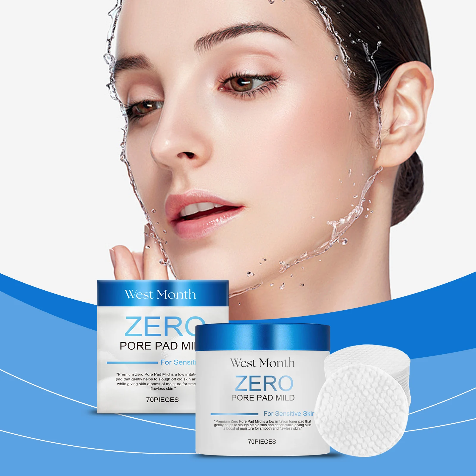 West Month Pore Cleansing Toner Pads for Blackheads & Shrink Pores, Gentle Exfoliating 2 pore cleansing toner pads wes xfet6spg desc 2