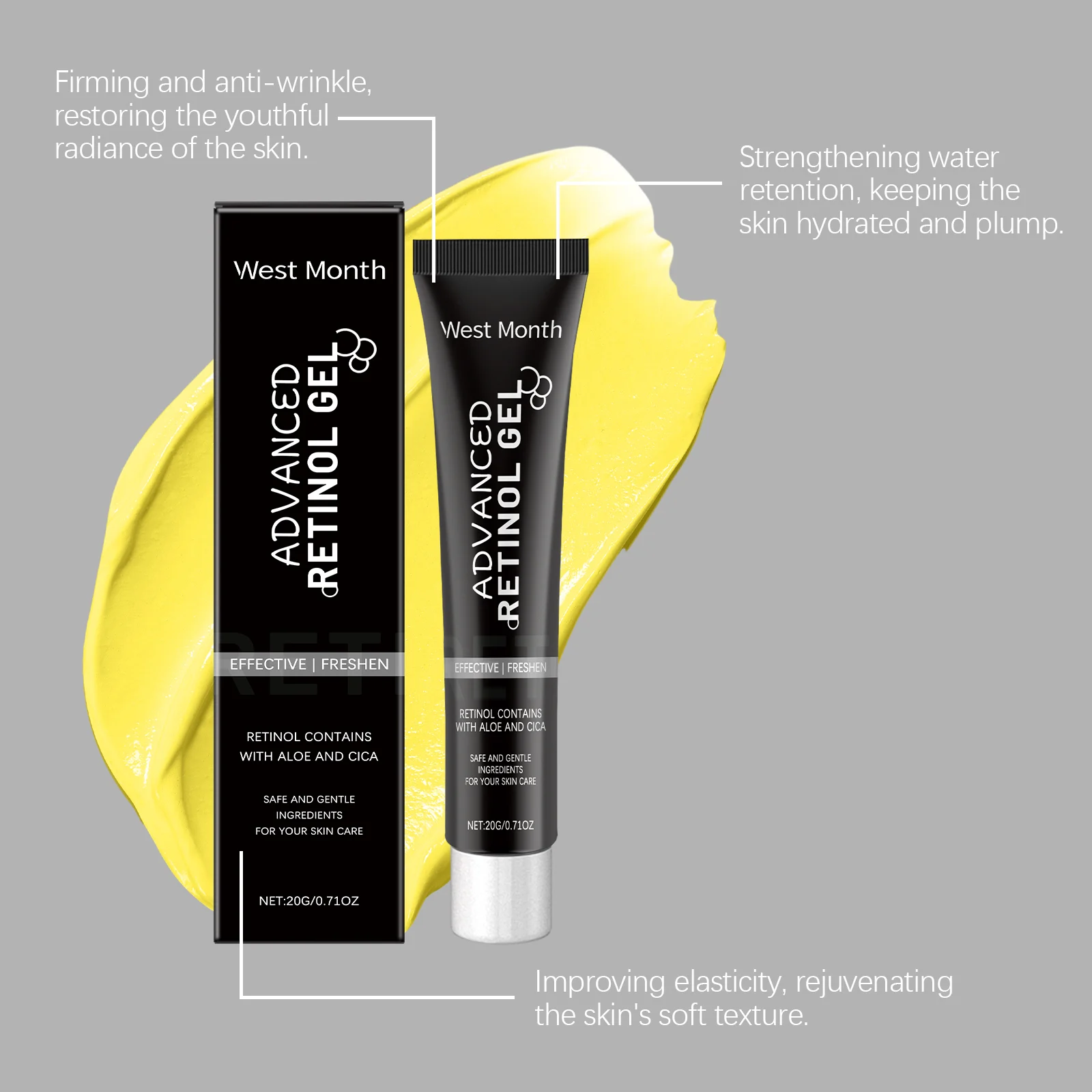 Retinol Care Cream Firming Anti-Wrinkle Moisturizing Gel with Aloe and Cica 20g 6 retinol care cream firming anti wrinkle moisturizing gel wes xdxcb6dj desc 6