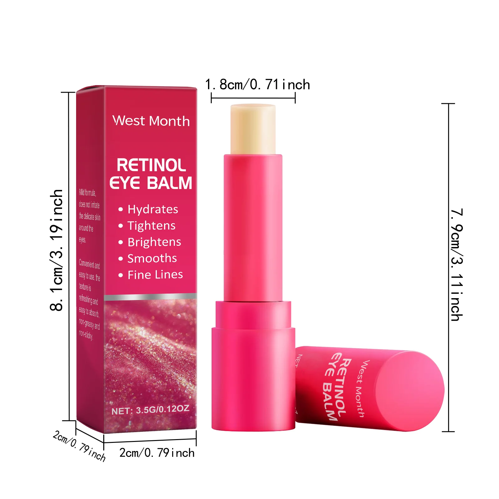 West Month Retinol Eye Balm - Anti-Wrinkle, Hydrating & Firming Eye Cream Stick for Bright Eyes 1 retinol eye balm cream stick wes uazdms5w desc 1