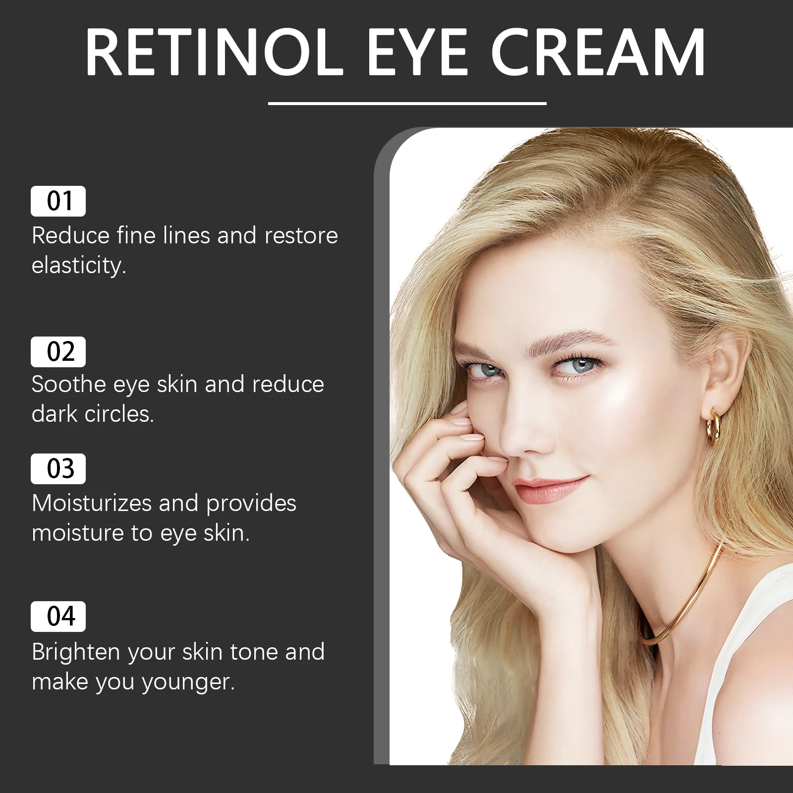 Retinol Eye Cream 20g for Dark Circles, Wrinkles & Puffiness with Coffee & Hyaluronic Acid 5 retinol eye cream 20g dark circles wrinkles wes 2mwnu237 desc 5