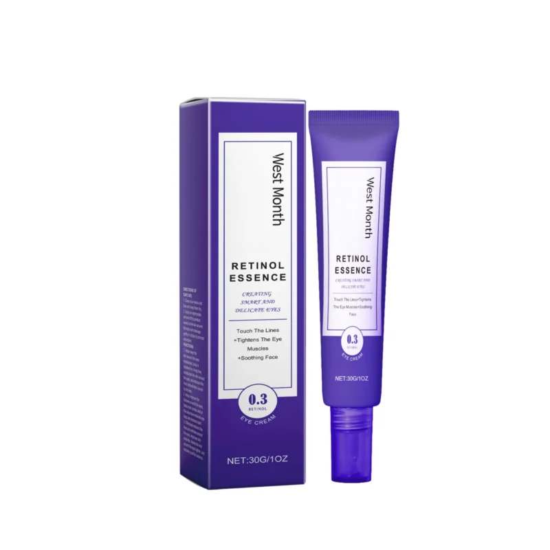 West Month Retinol Eye Cream 30g in white tube for reducing fine lines and deeply moisturizing the delicate eye area.