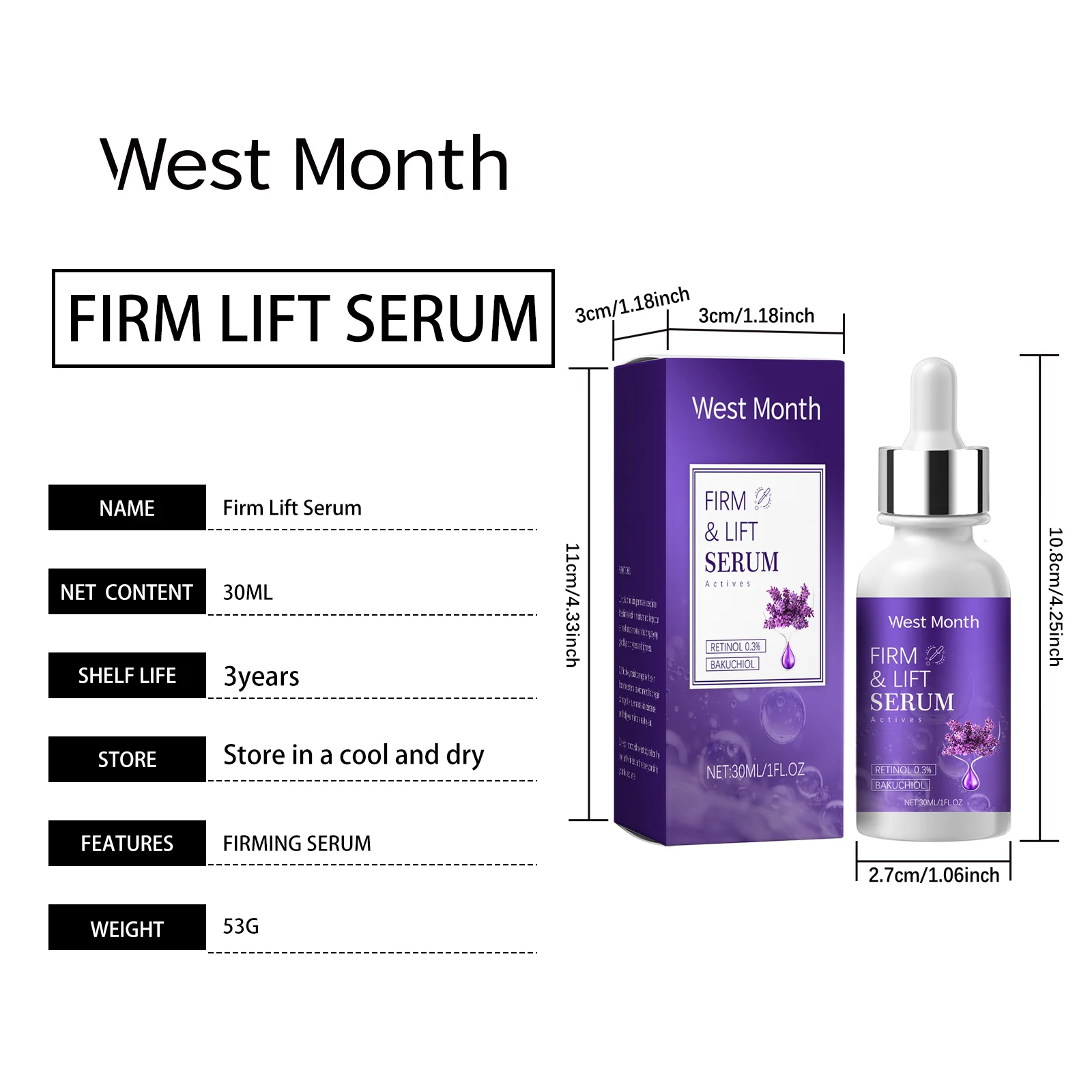 Retinol Firming Serum 30ml for Anti-Aging, Wrinkle Reduction & Deep Moisturizing 1 retinol firming serum 30ml wes kx8crrwf desc 1