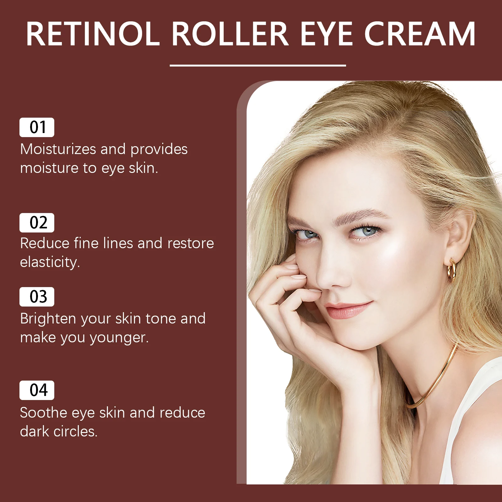 Retinol Eye Cream with Roller 15ml Deep Moisturizing Anti-Wrinkle Dark Circle Treatment 8 retinol roller eye cream 15ml anti wrinkle dark circle treatment wes 8haxq3j5 desc 8