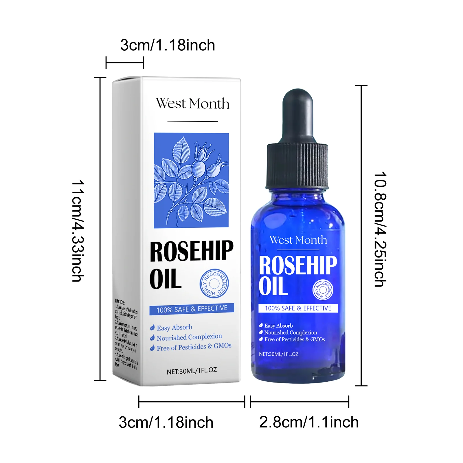 West Month Rosehip Facial Oil - Nourishing, Moisturizing & Skin Repair Serum 1 rosehip facial oil serum wes r9py8ptw desc 1