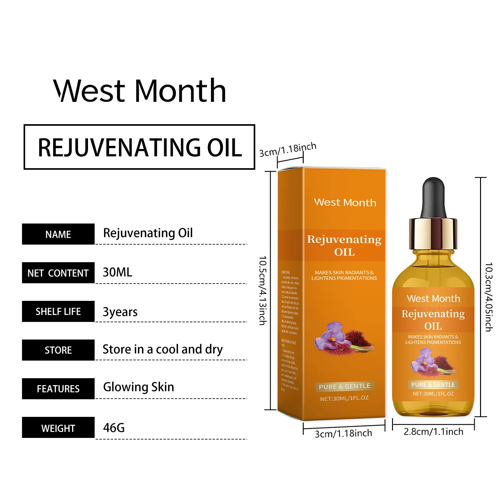 Saffron Facial Oil for Glowing Skin Hydrating Nourishing Rejuvenating Oil 30ml 1 saffron facial oil rejuvenating hydrating 30ml wes hppfc92c desc 1