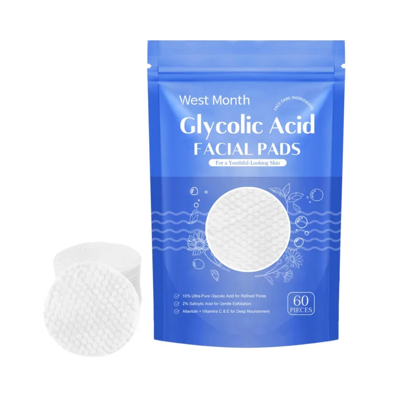 West Month Glycolic & Salicylic Acid Cleansing Pads for gentle exfoliation and deep pore cleaning