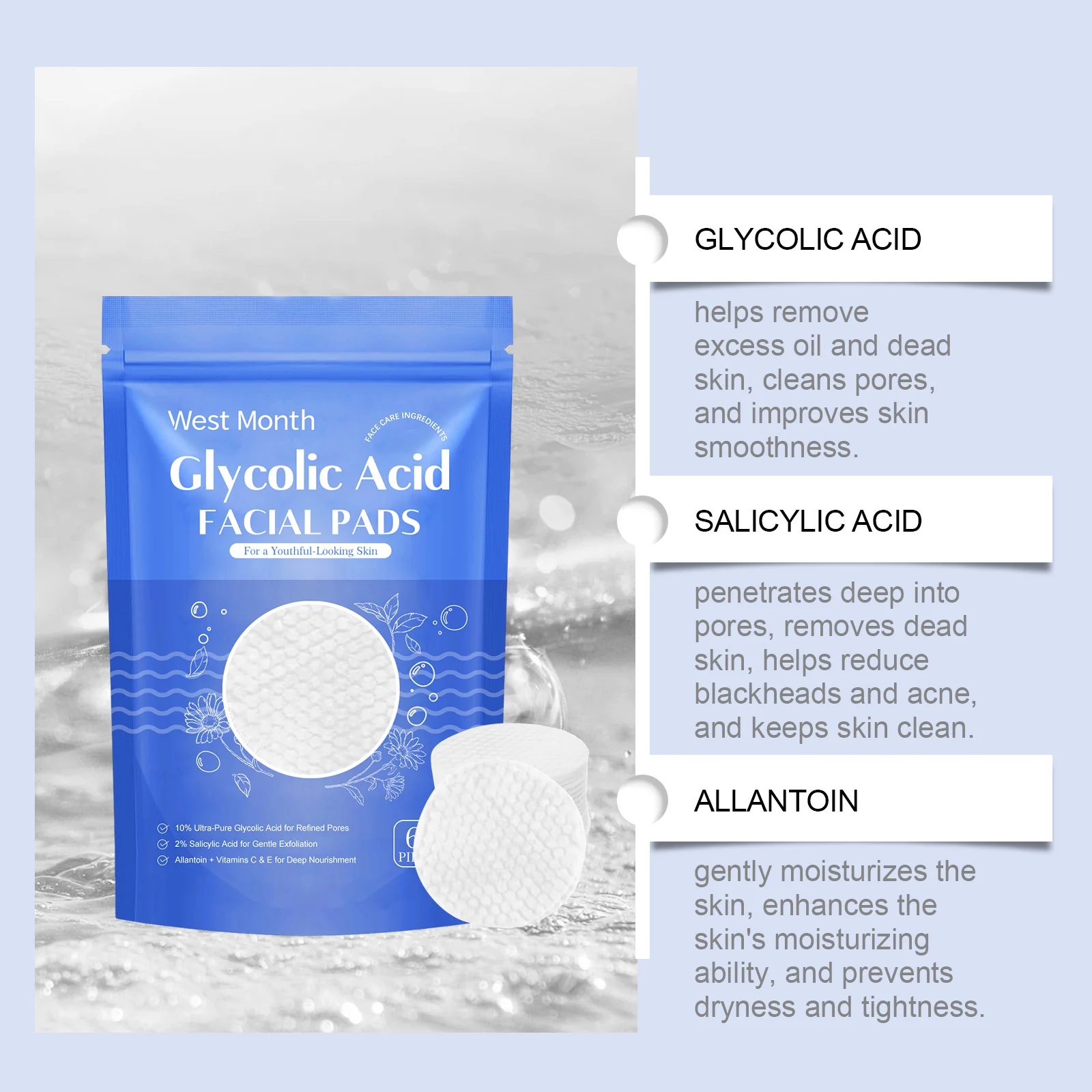 Salicylic Acid Cleansing Pads Gentle Exfoliating Facial Pads for Deep Pore Cleansing 5 salicylic acid cleanse pads exfoliating facial pads wes 3emwx3vk desc 5