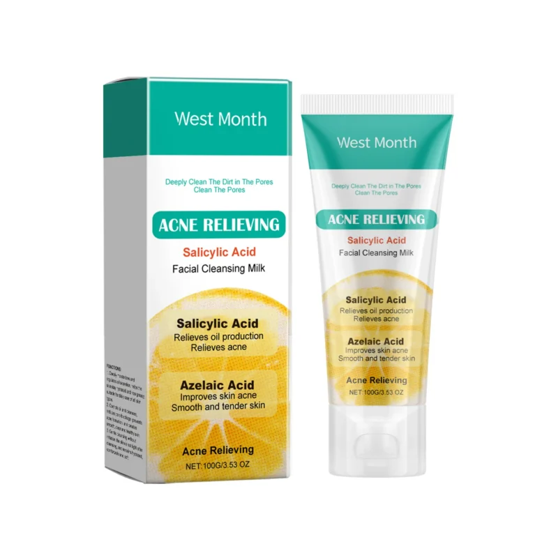 West Month Salicylic Acid Acne Face Wash 100g for deep cleansing and oil control without tightness