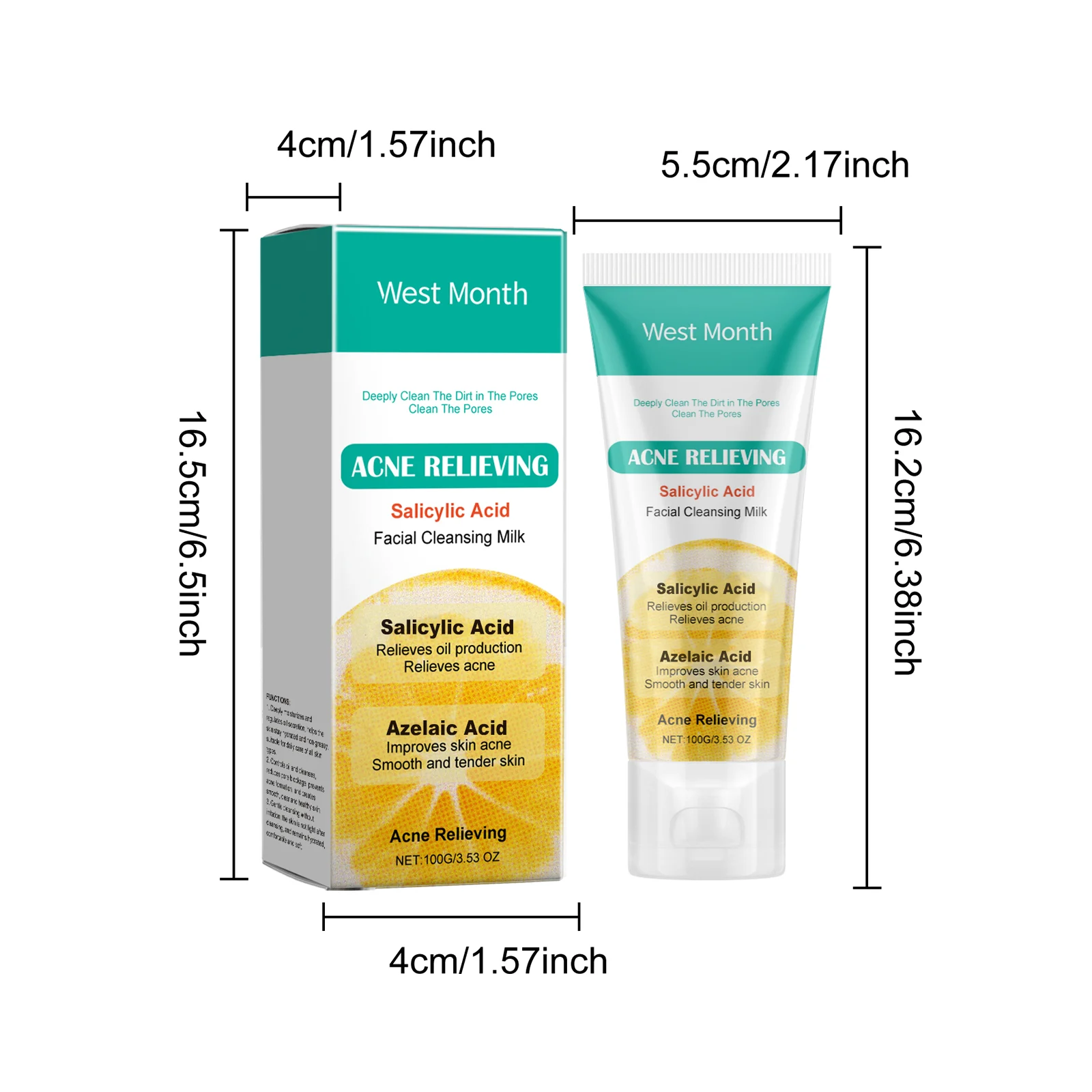 Salicylic Acid Acne Face Wash 100g Hydrating Oil Control Cleanser for Clear Skin 1 salicylic acne face wash 100g hydrating oil control cleanser wes uhadhj8a desc 1