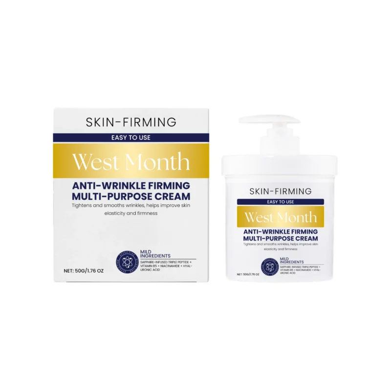 West Month Skin Firming Body Cream 50g with Hyaluronic Acid, Vitamin B5, and Sapphire-Infused Peptides for Tightening, Moisturizing, and Brightening