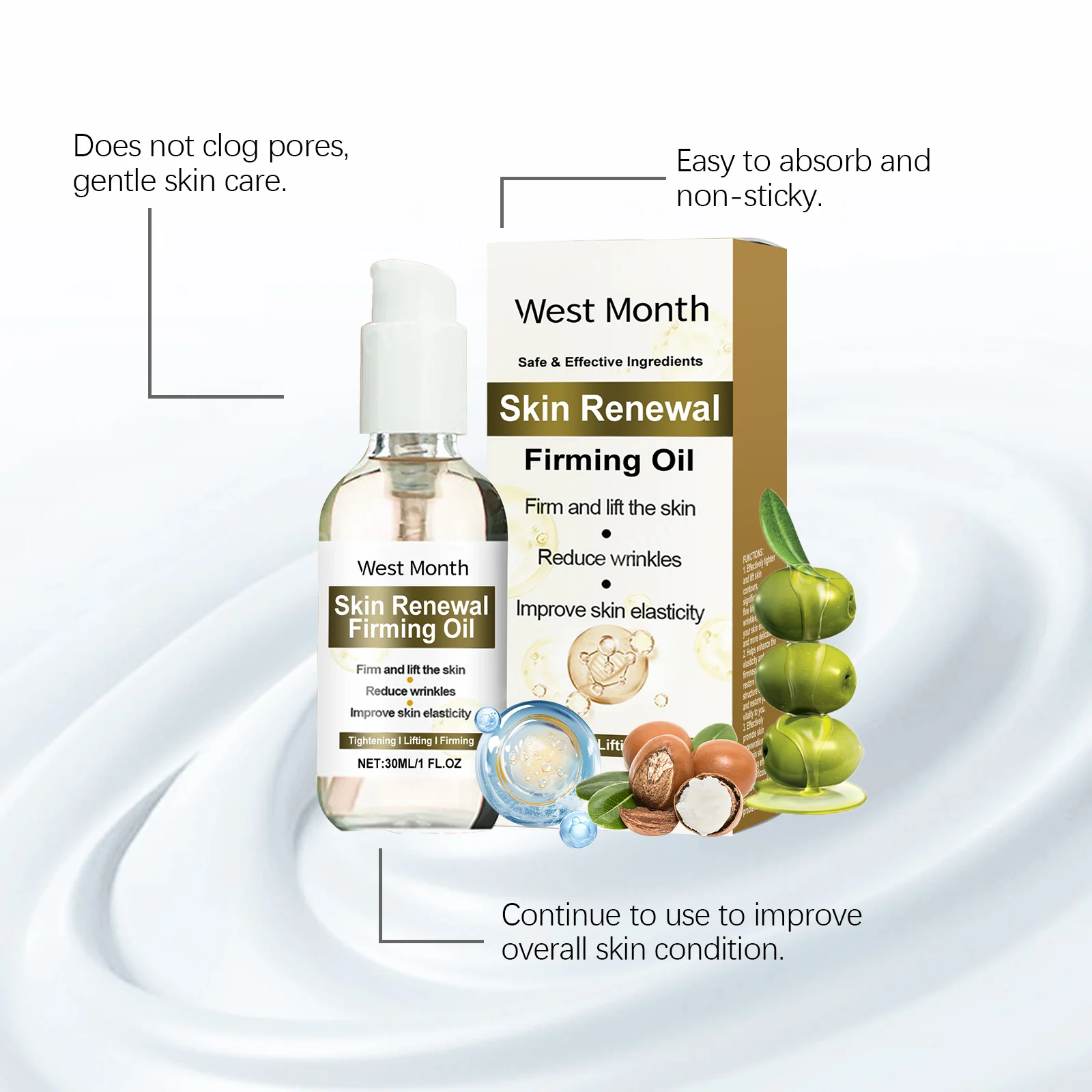 Skin Firming Body Oil Tightening Moisturizing Massage Oil for Body 30ml 9 skin firming body oil tightening moisturizing massage oil 30ml wes r74995cj desc 9
