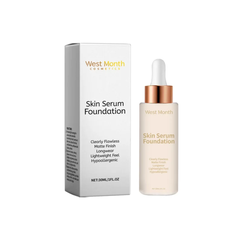 West Month Skin Serum Foundation, Long-Lasting Matte Finish, Vitamin C, Moisturizing & Hypoallergenic