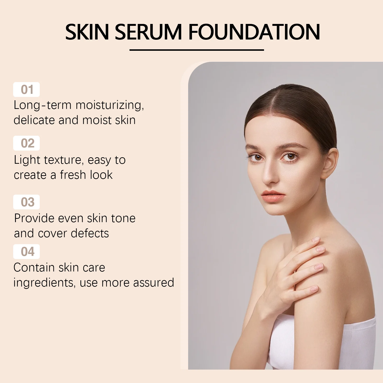 West Month Skin Serum Foundation, Long-Lasting Matte Finish, Vitamin C, Moisturizing & Hypoallergenic 5 skin serum foundation wes v6r5k8ym desc 5
