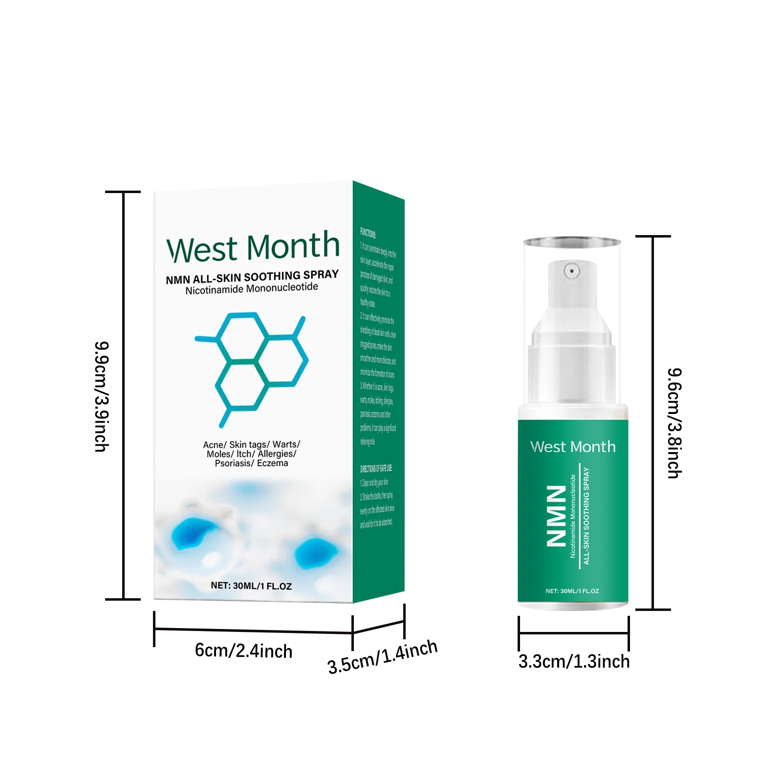 West Month NMN All-Skin Soothing Spray for Acne Repair & Moisturizing 1 skin soothing repair spray wes bf8s9vzw desc 1