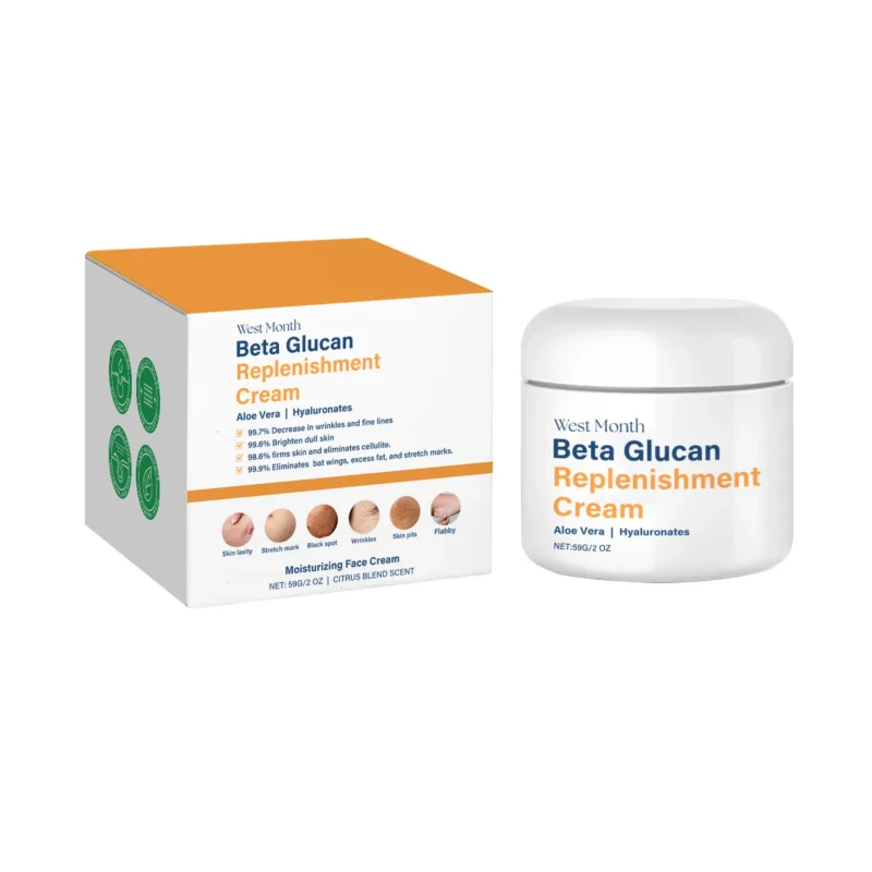West Month Skin Tightening Cream 59g with Beta-Glucan and Peptides for Firming, Wrinkle Reduction, and Deep Hydration