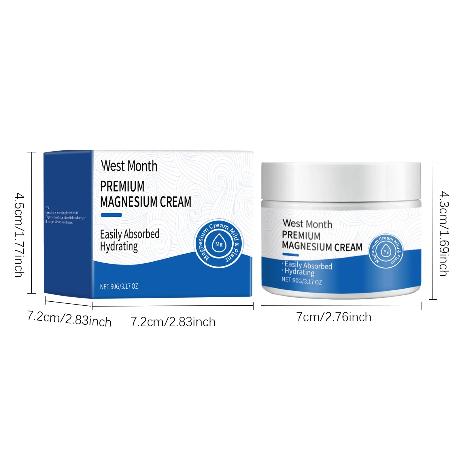 Sleep Magnesium Cream Body Moisturizer with Lavender 90g 1 sleep magnesium cream lavender 90g wes m52xdjhm desc 1