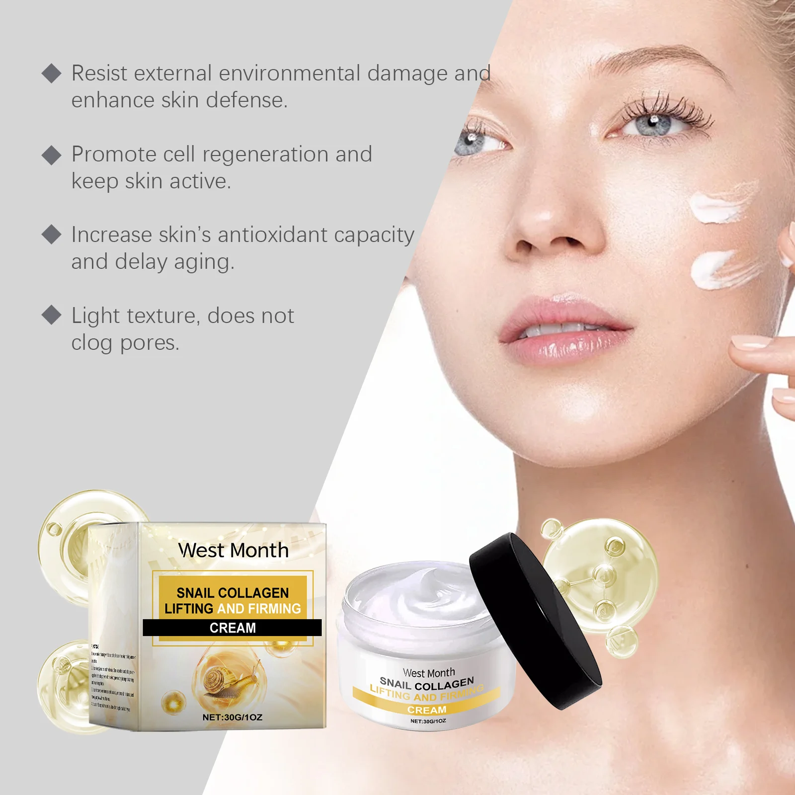 Snail Collagen Lifting Firming Cream 30g | Anti-Wrinkle & Hydrating Face Moisturizer 8 snail collagen lifting firming cream 30g wes z4dpkzck desc 8